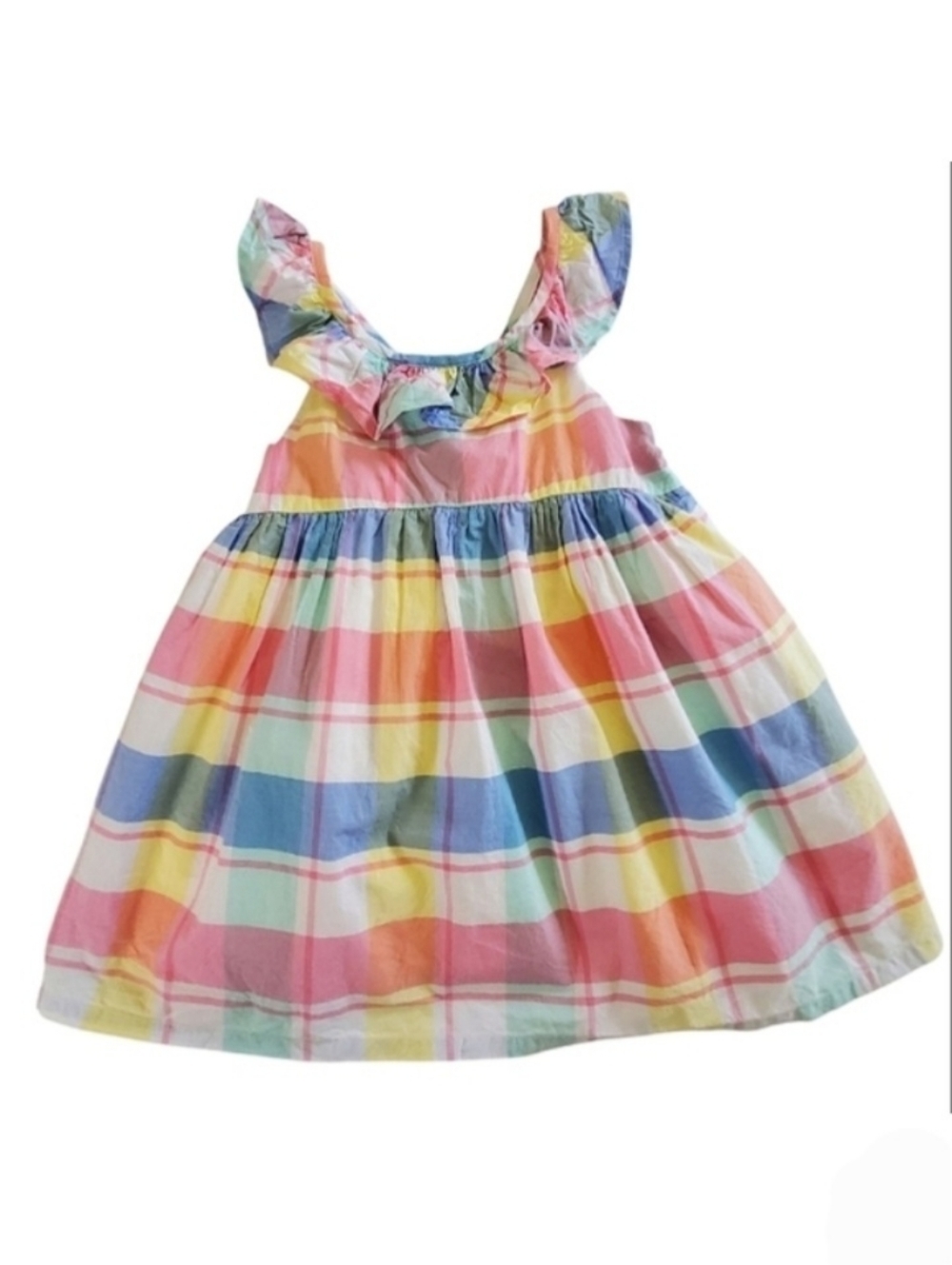 K1017 * Tommy Bahama Girls Pastel Plaid Dress Size 6